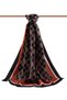 Plaid Patterned Black - Burgundy Colored 75X195 Non-Shedding Shawl - 7