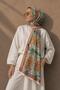 Damla Motif Pattern Beige Soft Cotton Shawl - 2