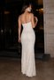 Floral Embroidered Champagne Long Dress - 3