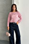 Women's Embossed Patterned Openwork Seasonal Knitwear Sweater Powder - 6