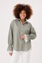 Women's Striped Oversize 100% Cotton Long Sleeve Shirt - 5