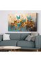 Blue Butterflies Gold Background Detailed One Piece Canvas - Canvas Painting - 3