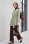 Waist-Tied Crinkle Tunic - Water Green - 4