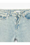 Cotton Regular Fit Wide Leg Stoned Denim Trousers - Wide Leg Jeans - 8