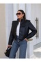 Padded Design Leather Jacket