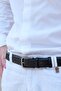 Battal Black Stitched Men's Leather Belt - 3