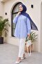 Serpme Stone Detailed Striped Shirt - Blue - 5