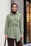 Waist-Tied Crinkle Tunic - Water Green - 3