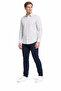 White Long Sleeve Pattern Half Italian Collar Pocketless Stretchy Classic Slim Fit Shirt 1004245220 - 3