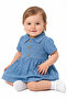 Baby Girl Blue Buttoned Double Pocket Denim Dress