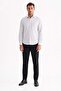 White Half Italian Collar Long Sleeve Pocketless Slim Fit Cls Shirt 1004255174 - 2