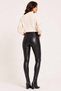 Women's Black Fleece-Lined Thermal Leather Leggings - High Waist Shaping / Sculpting , Leather-Look Pants Leggings - 5