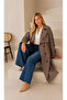 Women's Plus Size Double Breasted Collar Bondit Fabric Waterproof Lined Oversize Trench Coat Jacket 29010 - 2