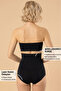 Black Laser Cut Non-Marking Seamless High Waist Tummy Control Slip Corset - 2