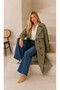 Women's Plus Size Double Breasted Collar Bondit Fabric Waterproof Lined Oversize Trench Coat Jacket 29010 - 2