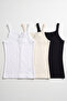 Women's Black Rope Strap Cotton Lycra Lace Athlete Undershirt Body-Hugging Stretch Fabric - 3050 - 3