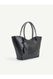 Black Shk284 Large Volume, Zippered, Oversized, Shopper Shoulder Bag - 5