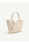 Cream Shk284 Large Volume, Zippered, Oversized, Shopper Shoulder Bag - 5