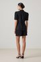 Black 100% Linen Collar and Sleeve Detail Buttoned Short Sleeve Jacket - 4