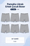 Cotton Lycra Boys' Boxer 6-Piece Pack - Gray