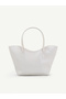 White Shk284 Large Volume, Zippered, Oversized, Shopper Shoulder Bag - 5