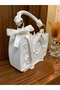 White Bridal Bag Gothic Style Figured Bag 15X20 cm (Hard Plastic) - 2