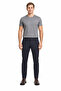 Navy Blue Side Pocket Open Leg Self Patterned Slim Fit Trousers 1003255152