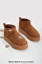 Women's Thick Sole Fur Lined Ankle Boots Tefis Light Brown Suede - 8