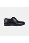 Men's Black Laced Textured Leather Classic Shoes - 2