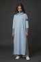 Blue Hooded Tunic Dress and Trousers Girls' 3-Piece Set 24746