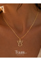 Angel Silhouette Figure Gold Necklace Gift Steel Zircon Angel Necklace