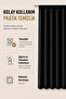 Blackout Light-Proof Blackout Curtain (Black) No Pleats, Flat Installation (Single Panel) Cord Included Gift - 7