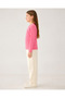 Pink Girls' Long Sleeve Plain T-Shirt - Back to School - 3