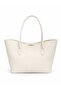 Cream Shk284 Large Volume, Zippered, Oversized, Shopper Shoulder Bag - 8