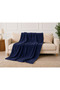 Wellsoft Single Blanket Warm Blanket TV Decor Blanket 100x170 Navy Blue - 2