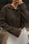 Basic Crop Soft Textured Stand Collar Knitwear Cardigan Aw25Hi0004