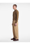 Comfortable Fit Gabardine Pleated Barrel Trousers with Cotton Pockets - 2