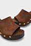 Sonia Wedge Heeled Single Strap Open Toe Sabo Slippers - 4