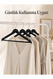 24 Pieces Wooden Look Plastic A Quality Black Clothes Hangers - 4