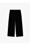 Comfortable Fit, Pockets, Elastic Waist, Wide Leg Fabric Trousers - 5