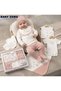 Baby Girl 0-3 Months Organic Cotton with Flower and Cork Embroidery 10-Piece Hospital Release Zibin Set - 2