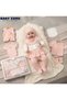 Baby Girl 0-3 Months Organic Cotton with Flower and Cork Embroidery 10-Piece Hospital Release Zibin Set - 2
