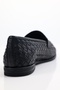 Black Leather Knitted Loafer 43702 - 6