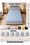Blue Colored 100% Cotton Combed Elastic Bed Sheet 30-35 cm High Edge (Single - Double - King and King Size)