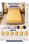 Yellow Colored 100% Cotton Combed Elastic Bed Sheet 30-35 cm High Edge (Single - Double - King and King Size)