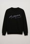 Women's Atatürk Signed Black Sweatshirt Long Sleeve Crew Neck - 2