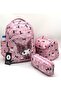 Lilac Primary School Bag Set of 3 Girls' Primary School Bag with Character Pattern