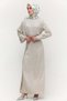 Drape Detaylı Kemerli Davet Elbisesi