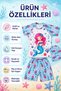 Girl's 3-Piece Beach Set Mermaid Patterned Swimsuit Set with Bonnet Shorts - 3