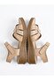 Genuine Leather Beige Orthopedic Sole Women's Sandals Suitable for Heel Spurs - 4